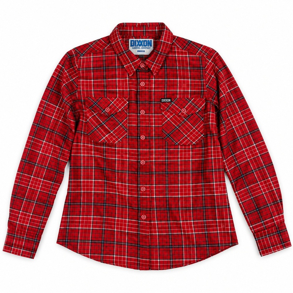 Dixxon The Dirte Women's Small Red Plaid Flannel Shirt D-Tech Joe Dirt